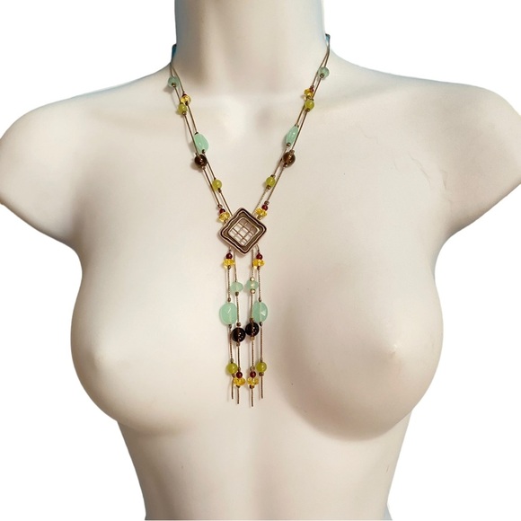 NETA .925 Silver Boho Crystal Beads Artisan Designed Necklace - Picture 2 of 12